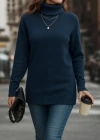 Kadın Uzun Kollu Balıkçı Yaka Triko Bluz
