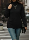 Kadın Uzun Kollu Balıkçı Yaka Triko Bluz