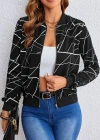 Kadın Uzun Kollu Baskılı Dalgıç Ceket