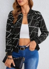 Kadın Uzun Kollu Baskılı Dalgıç Ceket