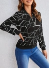 Kadın Uzun Kollu Baskılı Dalgıç Ceket
