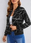 Kadın Uzun Kollu Baskılı Dalgıç Ceket
