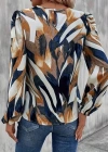 Kadın Uzun Kollu Bisiklet Yaka çok Renkli Sandy Bluz