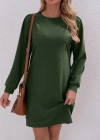 Kadın Uzun Kollu Bisiklet Yaka Iki Iplik Elbise