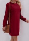 Kadın Uzun Kollu Bisiklet Yaka Iki Iplik Elbise