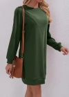 Kadın Uzun Kollu Bisiklet Yaka Iki Iplik Elbise