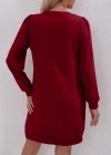 Kadın Uzun Kollu Bisiklet Yaka Iki Iplik Elbise