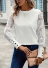 Kadın Uzun Kollu Bisiklet Yaka Kolları çiçekli Waffle Bluz