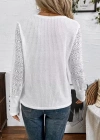 Kadın Uzun Kollu Bisiklet Yaka Kolları Tüllü Waffle Bluz