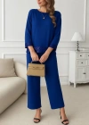 Kadın Uzun Kollu Bisiklet Yaka Pulpayetli Viskon Iki Iplik Bluz Ve Pantolon Ikili Takım