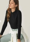 Kadın Uzun Kollu Bisiklet Yaka Süprem Bluz