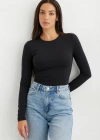 Kadın Uzun Kollu Bisiklet Yaka Süprem Bluz