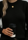 Kadın Uzun Kollu Bisiklet Yaka Triko Bluz