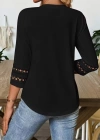 Kadın Uzun Kollu Bisiklet Yaka Truvakar Kollu Viskon Bluz
