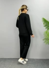 Kadın Uzun Kollu Bisiklet Yaka Viskon Iki Iplik Bluz Ve Pantolon Ikili Takım