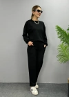 Kadın Uzun Kollu Bisiklet Yaka Viskon Iki Iplik Bluz Ve Pantolon Ikili Takım