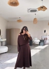 Kadın Uzun Kollu Bluz Ve Ve Askılı Elbise Ikili Takim