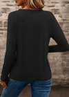 Kadın Uzun Kollu Cepli V Yakalı Viskon Iki Iplik Bluz