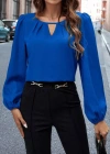 Kadın Uzun Kollu Damla Detaylı Ithal Krep Bluz