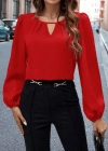 Kadın Uzun Kollu Damla Detaylı Ithal Krep Bluz