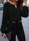 Kadın Uzun Kollu Damla Detaylı Ithal Krep Bluz