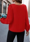 Kadın Uzun Kollu Damla Detaylı Ithal Krep Bluz