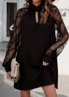 Kadın Uzun Kollu Damla Detaylı Sandy Mini Elbise