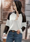 Kadın Uzun Kollu Dantelli Kapşonlu Viskon Iki Iplik Bluz