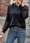 Kadın Uzun Kollu Dantelli Kapşonlu Viskon Iki Iplik Bluz
