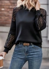 Kadın Uzun Kollu Dantelli Kapşonlu Viskon Iki Iplik Bluz