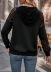 Kadın Uzun Kollu Dantelli Kapşonlu Viskon Iki Iplik Bluz