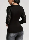 Kadın Uzun Kollu Dantelli Kruvaze Yakalı Yandan Büzgülü Viskon Bluz