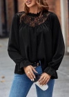 Kadın Uzun Kollu Dantelli Salaş Sandy Bluz