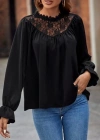 Kadın Uzun Kollu Dantelli Salaş Sandy Bluz