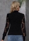 Kadın Uzun Kollu Dantelli Yarı Balıkçı Yaka Viskon Bluz
