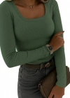 Kadın Uzun Kollu Derin Yuvarlak Yaka Kaşkorse Bluz