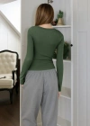 Kadın Uzun Kollu Derin Yuvarlak Yaka Kaşkorse Bluz
