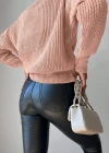Kadın Uzun Kollu Düğme Detay Triko Bluz