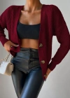 Kadın Uzun Kollu Düğme Detay Triko Bluz