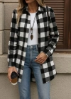 Kadın Uzun Kollu Ekoseli önden Düğmeli Dokuma Uzun Gömlek