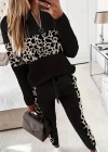 Kadın Uzun Kollu Fermuarlı Karışık Desenli Viskon Iki Iplik Bluz Ve Pantolon Ikili Takım