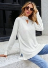 Kadın Uzun Kollu Göğüs Pencere Detay Triko Bluz