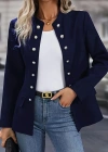 Kadın Uzun Kollu Hakim Yaka önden Düğmeli Kısa Atlas Ceket