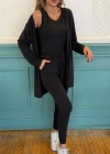 Kadın Uzun Kollu Hırka Atlet Ve Eşofman Yün Viskon üçlü Takım