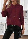 Kadın Uzun Kollu Kapşonlu Bağcıklı şardonlu Kaşkorse Bluz