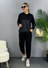 Kadın Uzun Kollu Kapüşonlu Oversize Sweat Ve Pantolon Ikili Takım