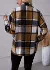 Kadın Uzun Kollu Kare Desenli önden Düğmeli Dokuma Gömlek