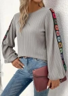 Kadın Uzun Kollu Kayık Yaka şardonlu Kaşkorse Bluz