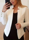 Kadın Uzun Kollu Kol Düğme Detay Ithal Krep Ceket