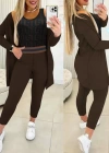 Kadın Uzun Kollu Krep üçlü Takım